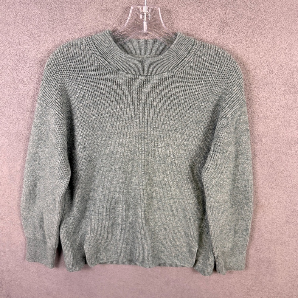 Lululemon Merino Wool Blend Sweater Ribbed Knit Women 6 Gray Pullover